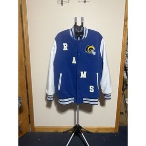Los Angeles Rams NFL Varsity Jacket XXXL Team Apparel Snap Front